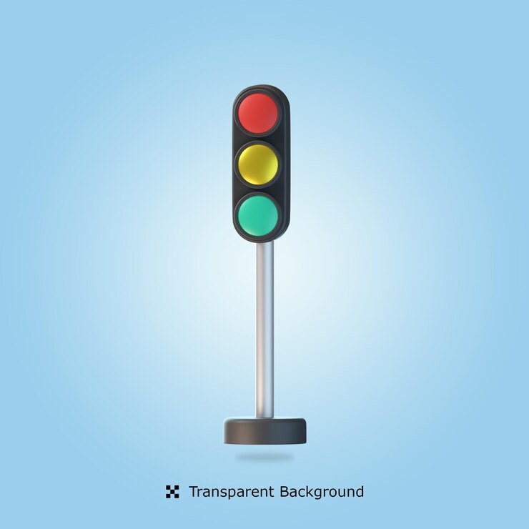 PSD traffic light sign 3d icon illustration