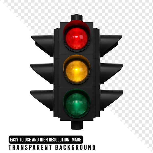 Traffic Light with Red Yellow and Green Lights