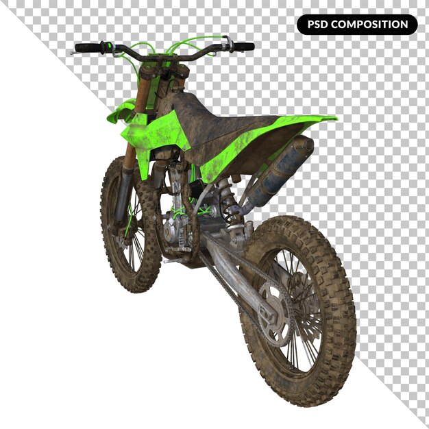 PSD trail motocicleta aislado render 3d