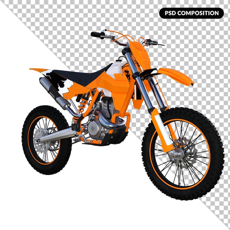 PSD trail motocicleta aislado render 3d