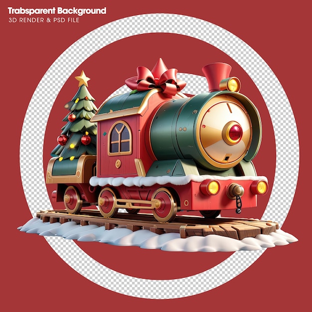 Le Train De Noël Sur Un Fond Transparent Concept De Noël Joyeux