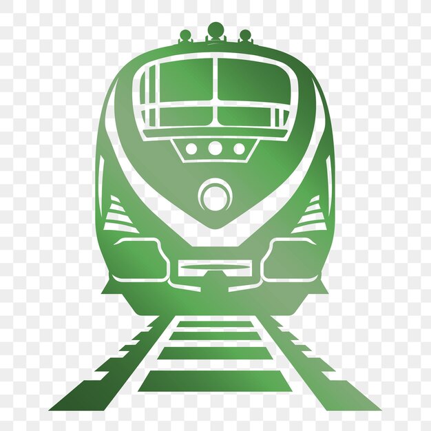 PSD train sur une voie ferrée avec un fond vert