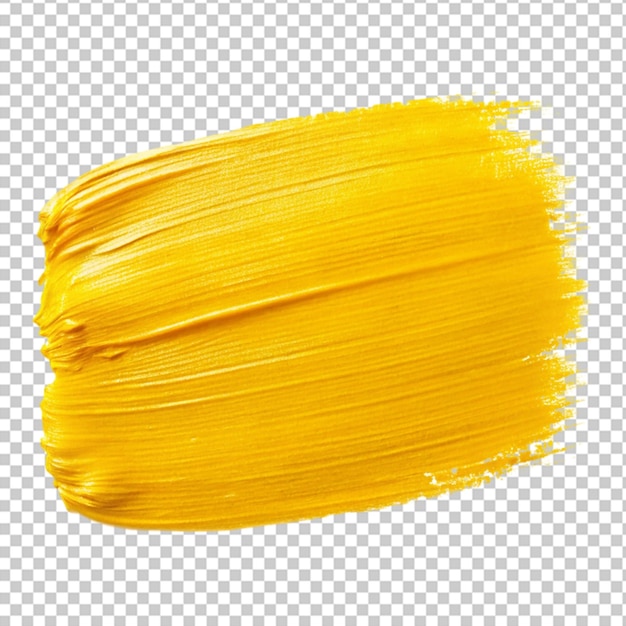 Un trait de peinture jaune isolé sur un fond transparent