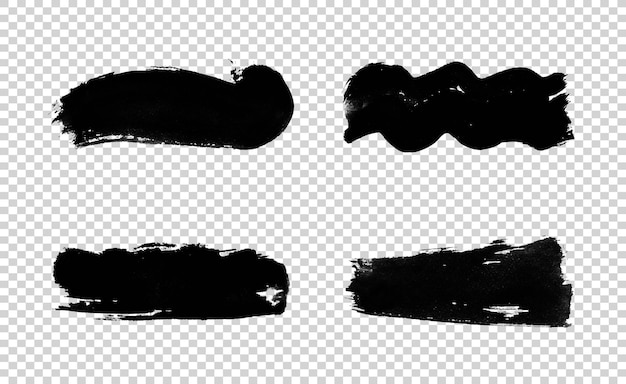 Des traits de pinceau noir sur un fond transparent