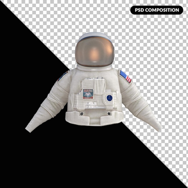 PSD traje de astronauta traje representación 3d