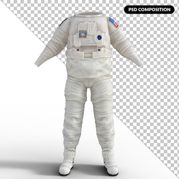 PSD traje de traje de astronauta renderização em 3d