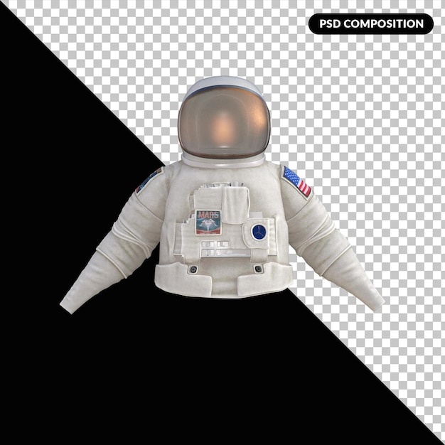 Traje de traje de astronauta renderização em 3d