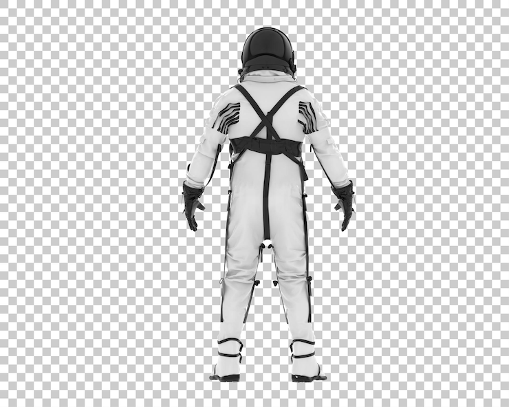 PSD traje espacial isolado em fundo transparente ilustração de renderização 3d