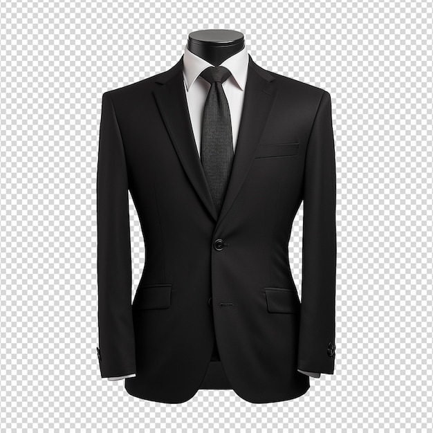 PSD traje formal negro aislado en un fondo transparente png