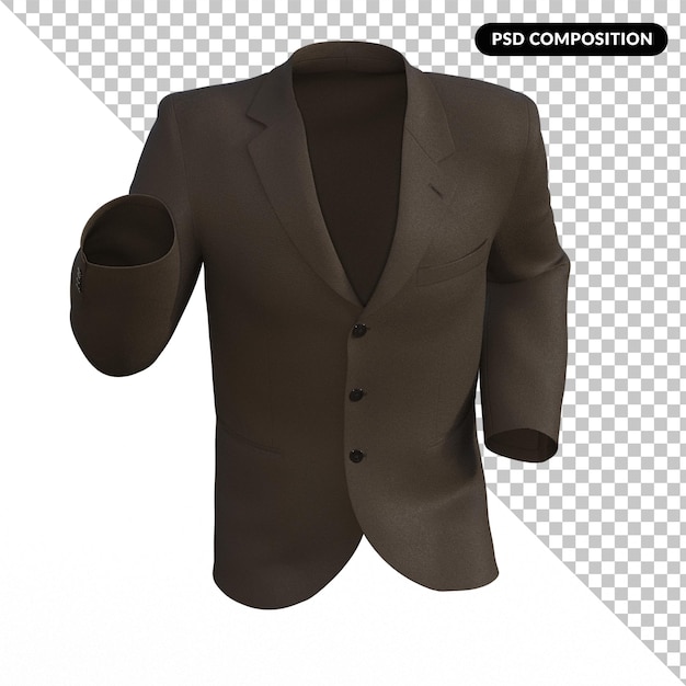 PSD traje marrón aislado 3d