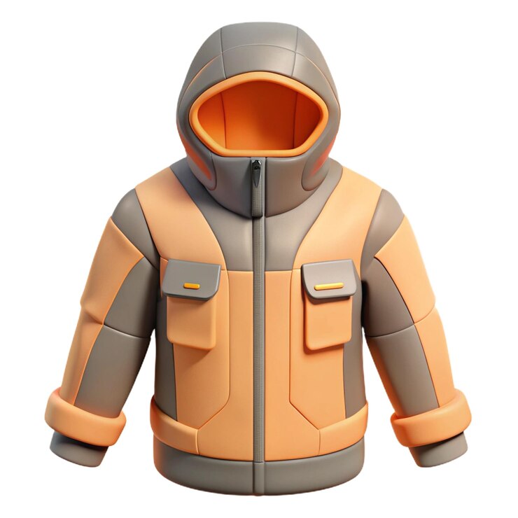 PSD un traje naranja y gris con un casco en él