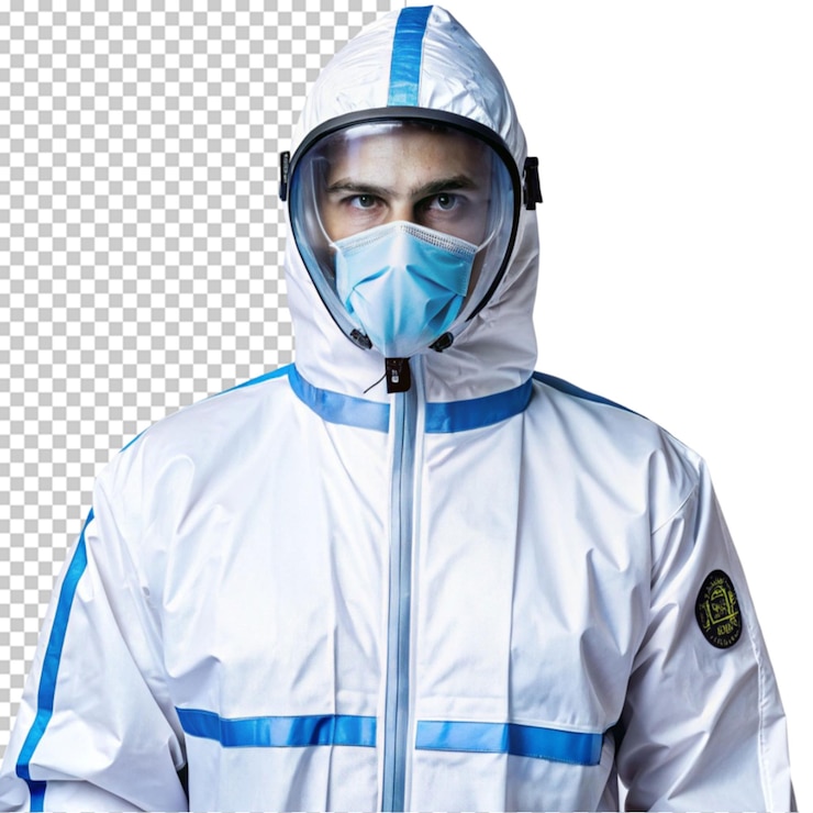 PSD traje de protección sobre un fondo transparente