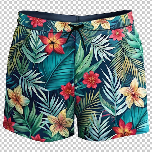 PSD trajes de banho curtos com padrão floral