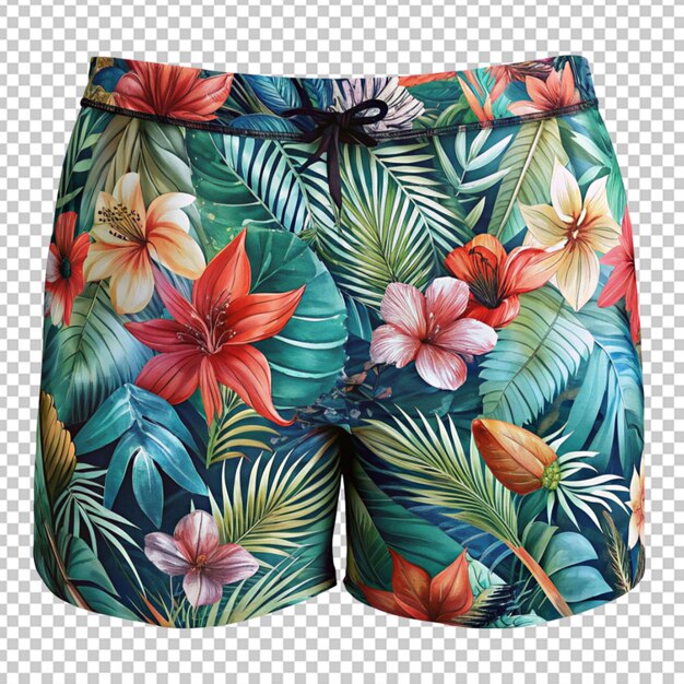 PSD trajes de banho curtos com padrão floral