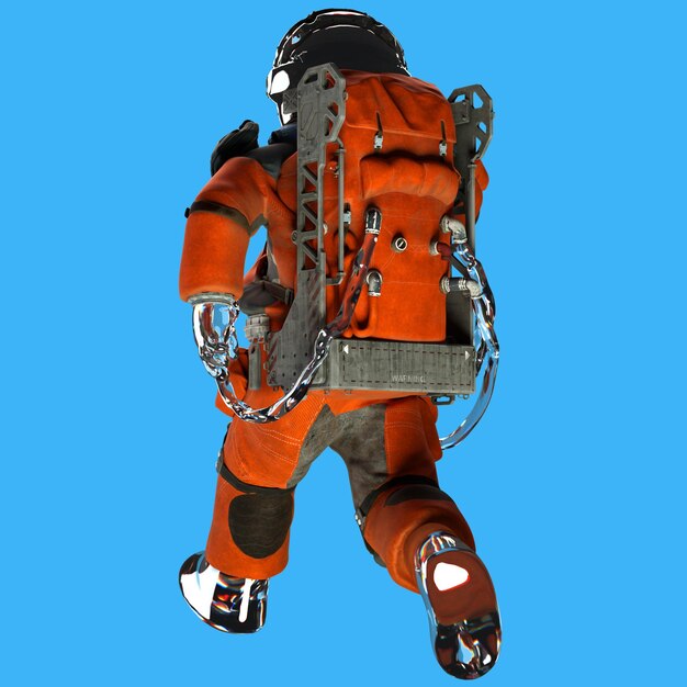 PSD trajes espaciales 3d renderización astronauta