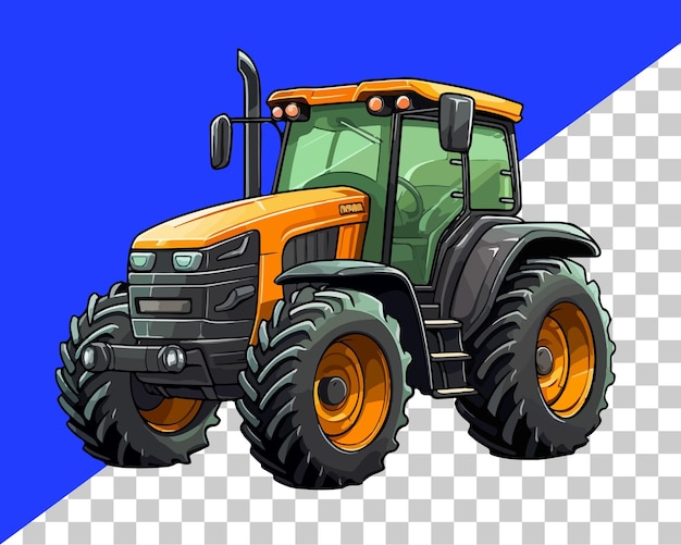 Traktor auf durchsichtigem hintergrund 3d-rendering-illustration