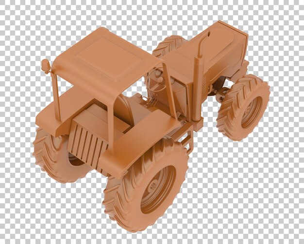 Traktor auf transparentem hintergrund 3d-darstellung