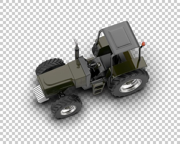 Traktor izolovaný na pozadí, 3D renderování – ilustrace