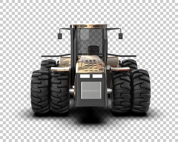 Traktor izolovaný na pozadí, 3D renderování – ilustrace