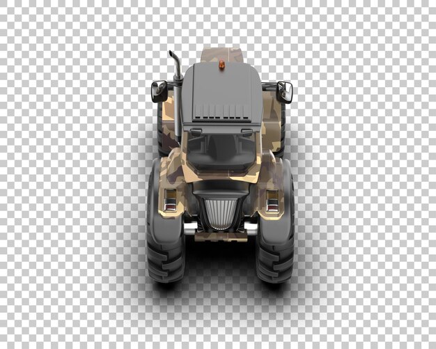Traktor izolovaný na pozadí, 3D renderování – ilustrace