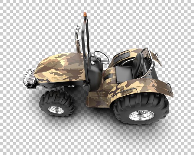 Traktor terisolasi pada latar belakang, ilustrasi render 3D