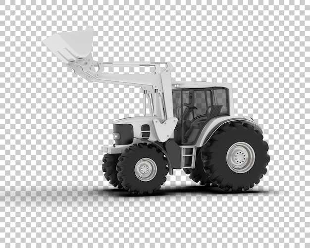 Traktor terisolasi pada latar belakang, ilustrasi render 3D