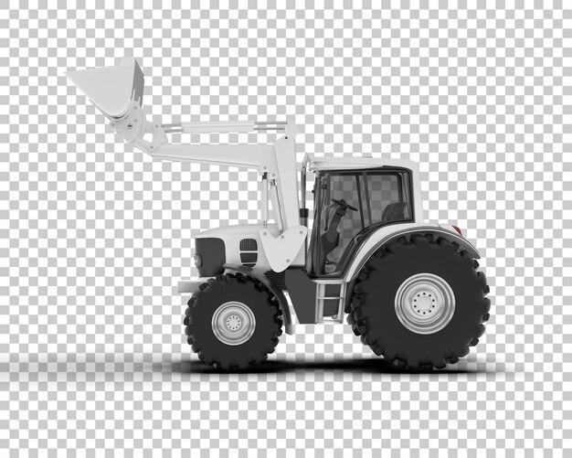 Traktor terisolasi pada latar belakang, ilustrasi render 3D
