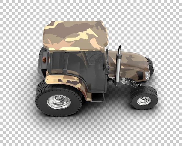 Traktor terisolasi pada latar belakang, ilustrasi render 3D