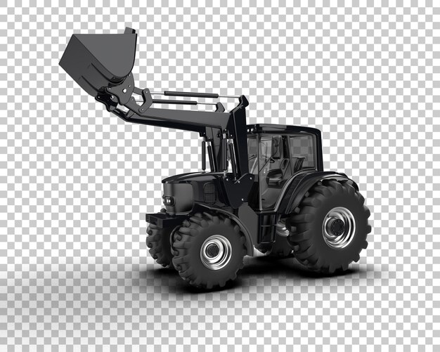 Traktor terisolasi pada latar belakang, ilustrasi render 3D