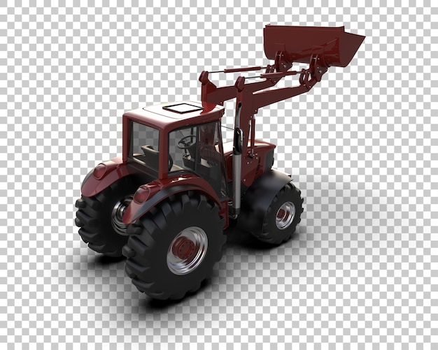 Traktor terisolasi pada latar belakang, ilustrasi render 3D