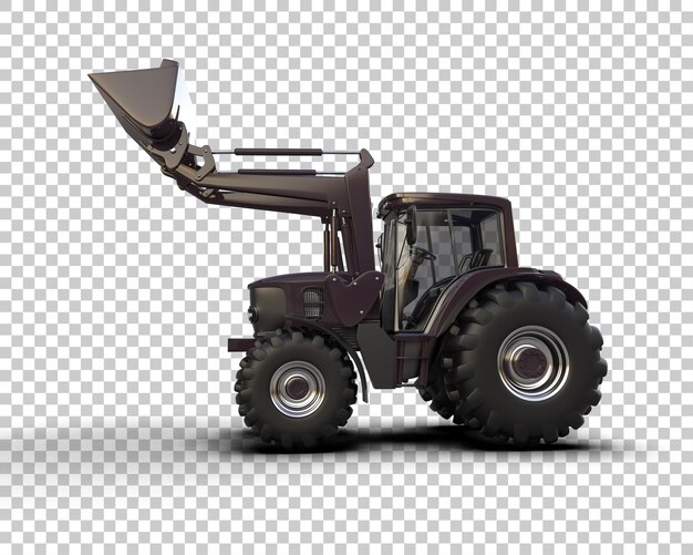 Traktor terisolasi pada latar belakang, ilustrasi render 3D