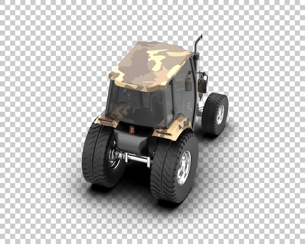 Traktor terisolasi pada latar belakang, ilustrasi render 3D