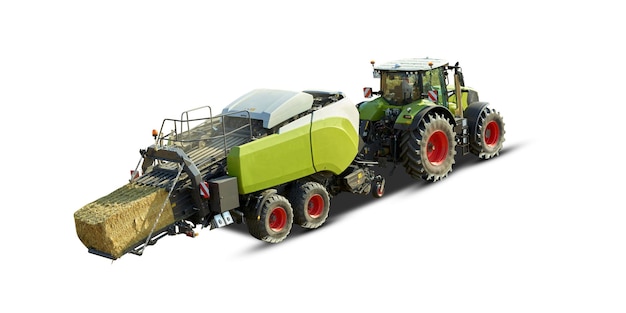 Traktor und Krone BiGPack große quadratische Baler Winkelansicht