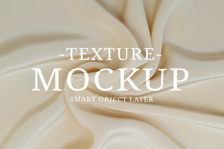 PSD trama del tessuto di seta mockup text psd oggetto intelligente