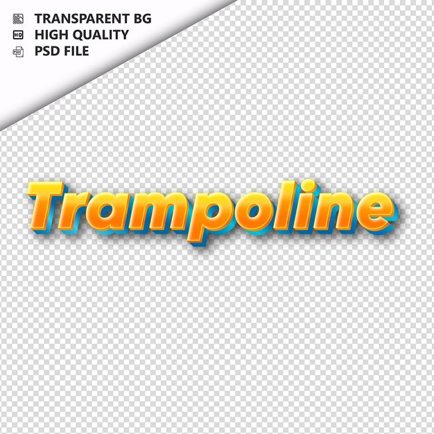 PSD trampolín hecho de texto naranja con sombra transparente aislada