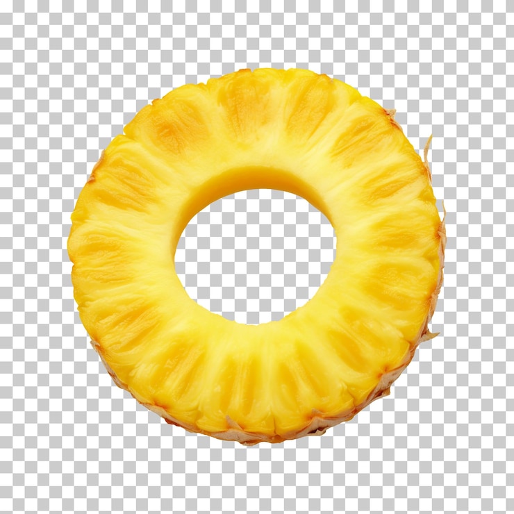 PSD une tranche d'ananas isolée sur un fond transparent png psd