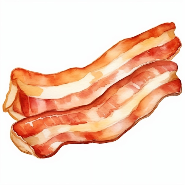 PSD tranche d'aquarelle isolée de bacon