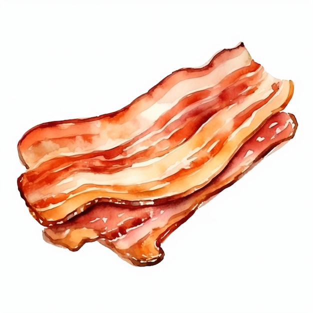 PSD tranche d'aquarelle isolée de bacon