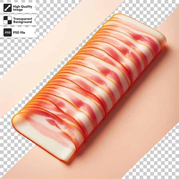 PSD une tranche de bacon sur fond transparent