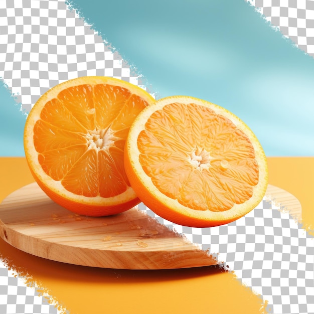 PSD une tranche d'orange sur un fond transparent