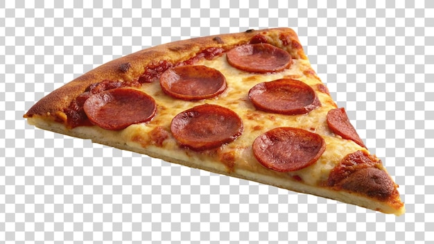 Une Tranche De Pizza Au Pepperoni Sur Un Fond Transparent Isolée