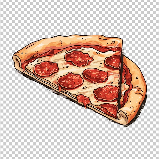 PSD tranche de pizza dessinée à la main