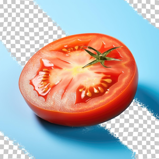 Une Tranche De Tomate Seule Sur Fond Transparent