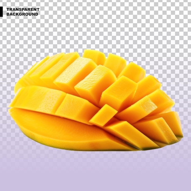 PSD des tranches de mangue sur un fond transparent