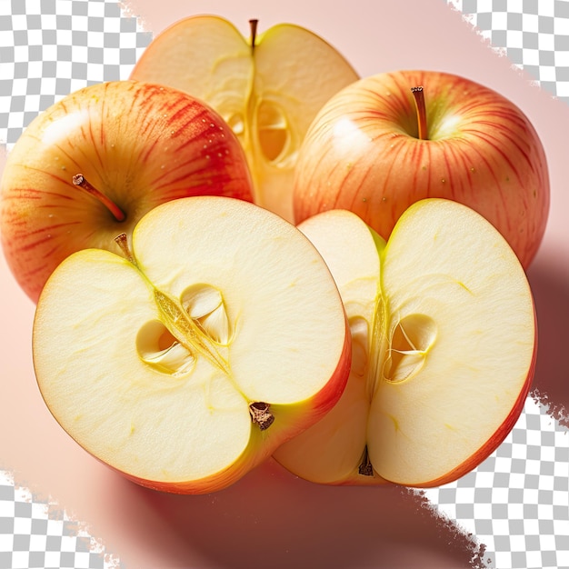 PSD des tranches de pomme sur un fond transparent