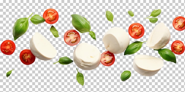 Des Tranches De Tomates Mozzarella Et De Basilic Isolées Sur Un Fond Transparent Png Psd