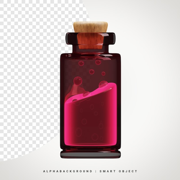 Trank Flasche 3D-Symbol Illustration