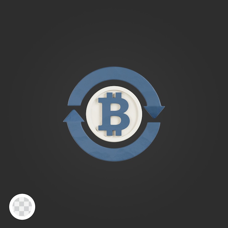 PSD transação de bitcoin com setas