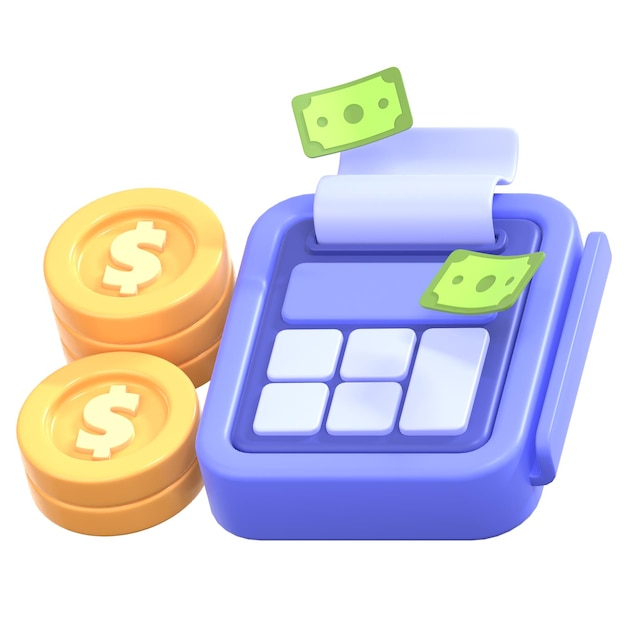 Transação de pagamento com cartão Swipe Machine Sign Ilustração de ícone 3D Low Poly Style