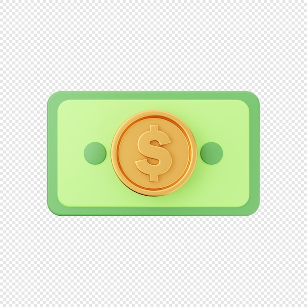 transação do pagamento do ouro da moeda do dólar do dinheiro 3D